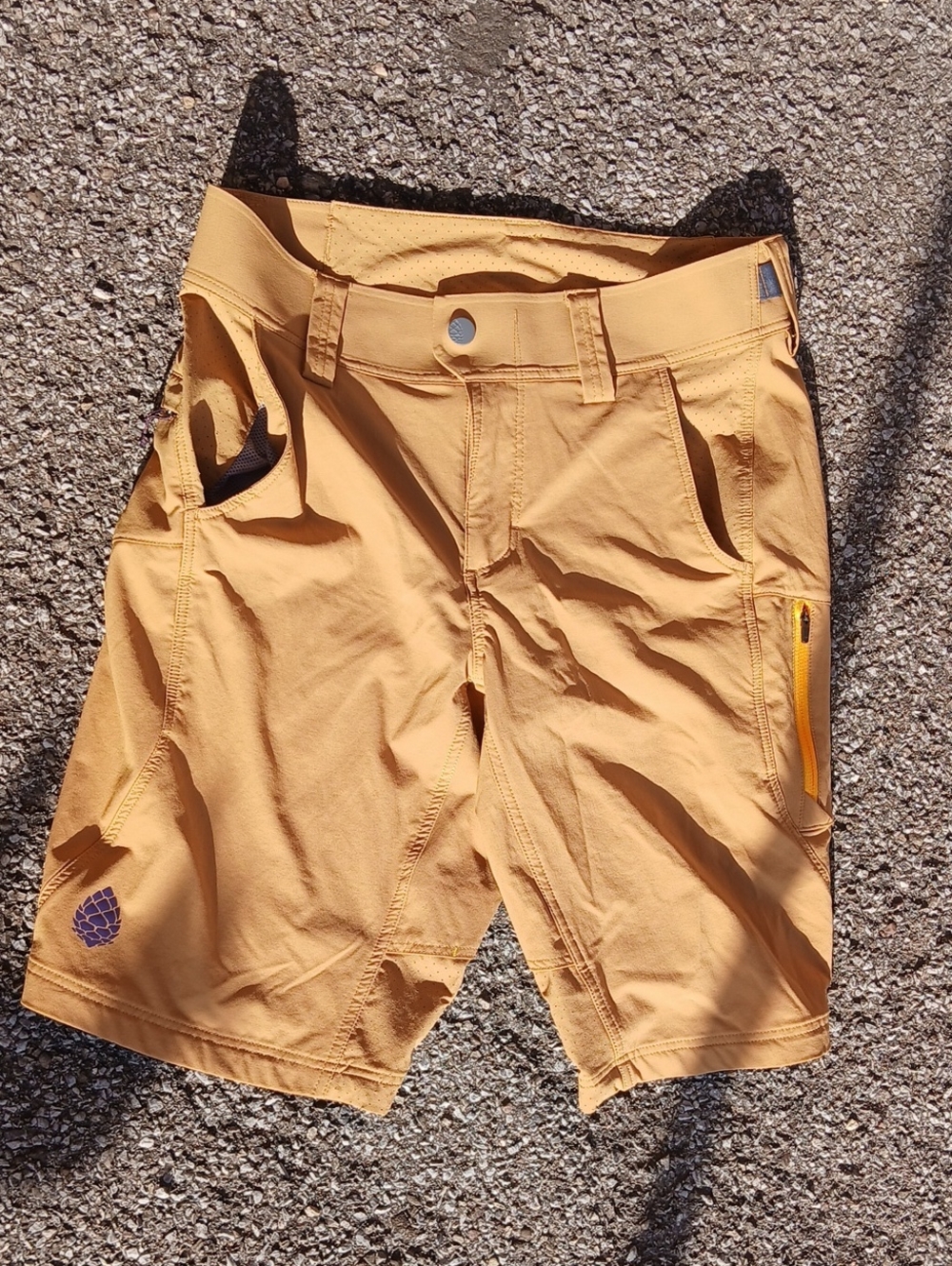 Stio Men's Vallis Mustard Yellow Active Shorts